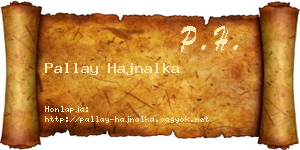 Pallay Hajnalka névjegykártya